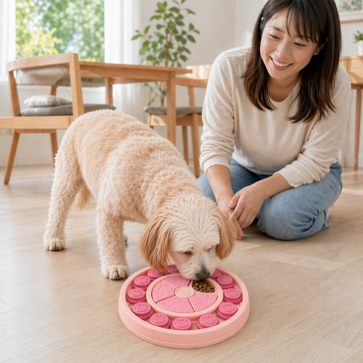 【2個】犬用 早食い防止スローフィーダー（ドライ用）【同色セット】