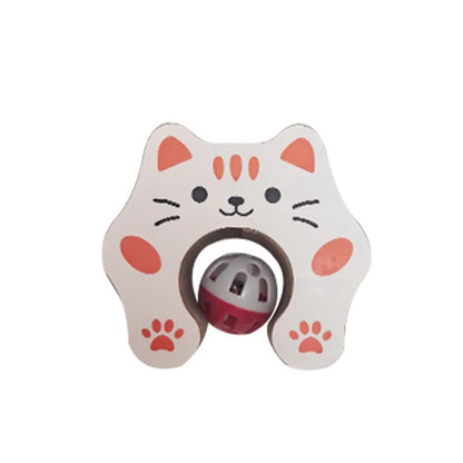 くるっと変形する猫用爪とぎ｜ボール＆キャットニップ付き折りたたみスクラッチャー